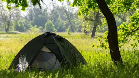 Sleeping outside in nature
